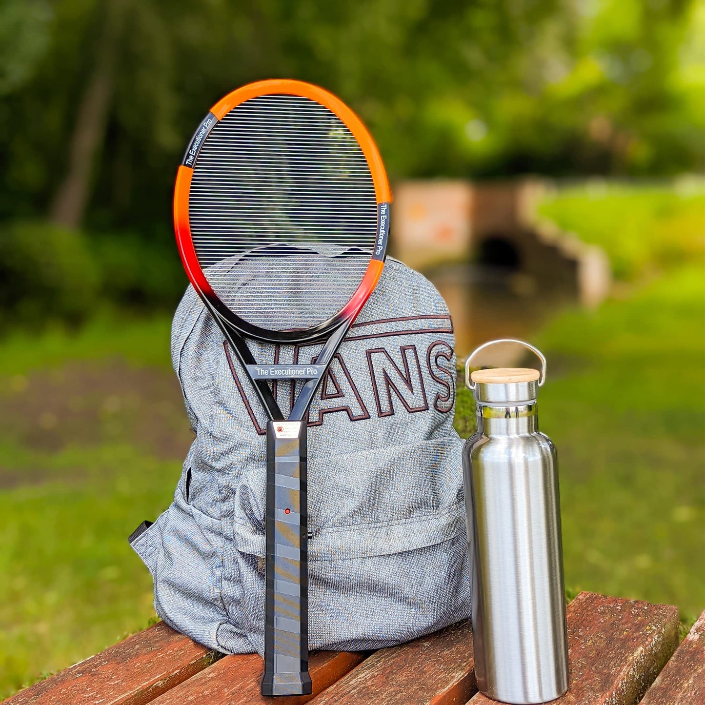 The Executioner Pro Electric Bug Zapper Fly Swatter Wasp, Mosquito, Bug, Insect Killer Single Layer Racket Efficient Zapping Indoor Outdoor Long Handle 56cm