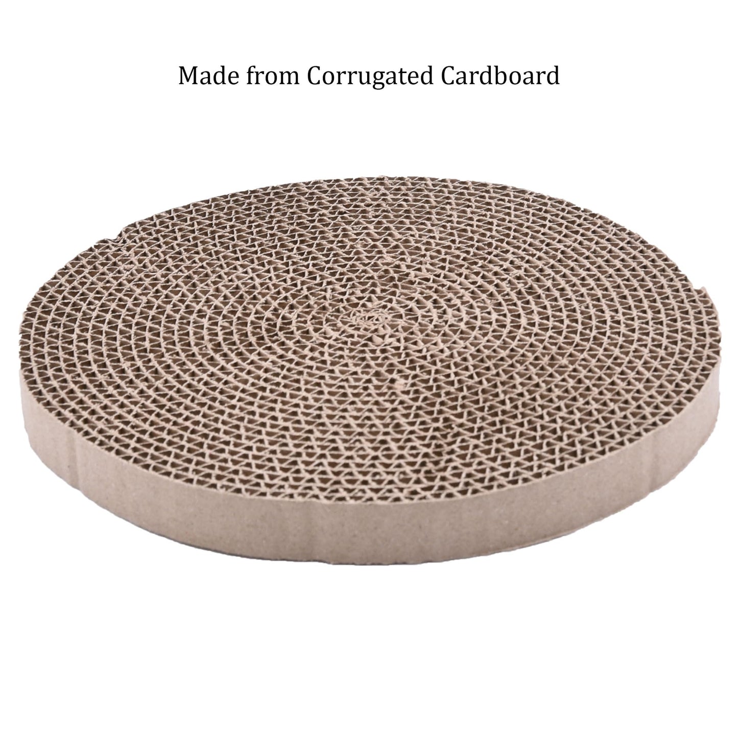 Cat Scratch Pads Round Cardboard Replacement Scratcher Insert Refill Scratching Pad 25.8cm Diameter Catnip Included Pack of 5