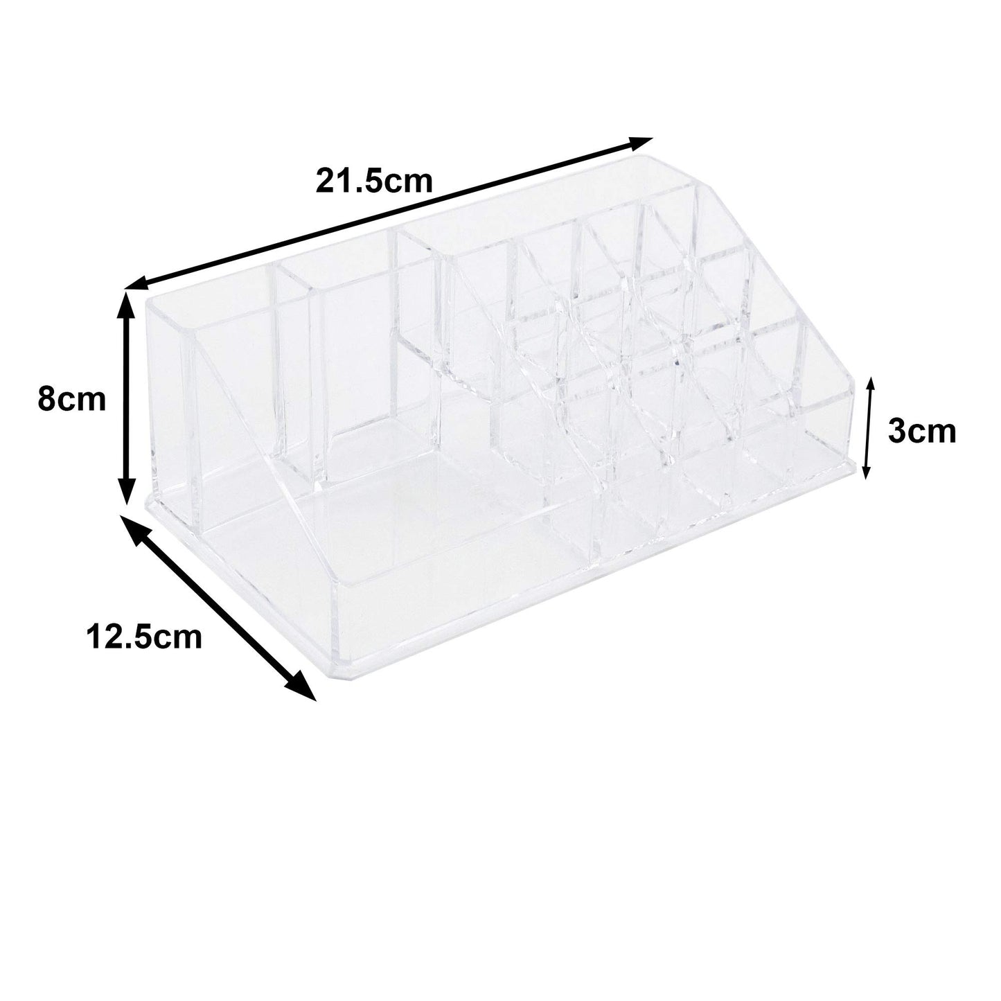 Masters & Burrell Clear Acrylic Makeup Organiser Storage Stand Display Table for Cosmetics Set Holder Perfume Display Stand Box, Lipstick Storage with 4 Drawers, Bedroom, Bathroom, Dresser