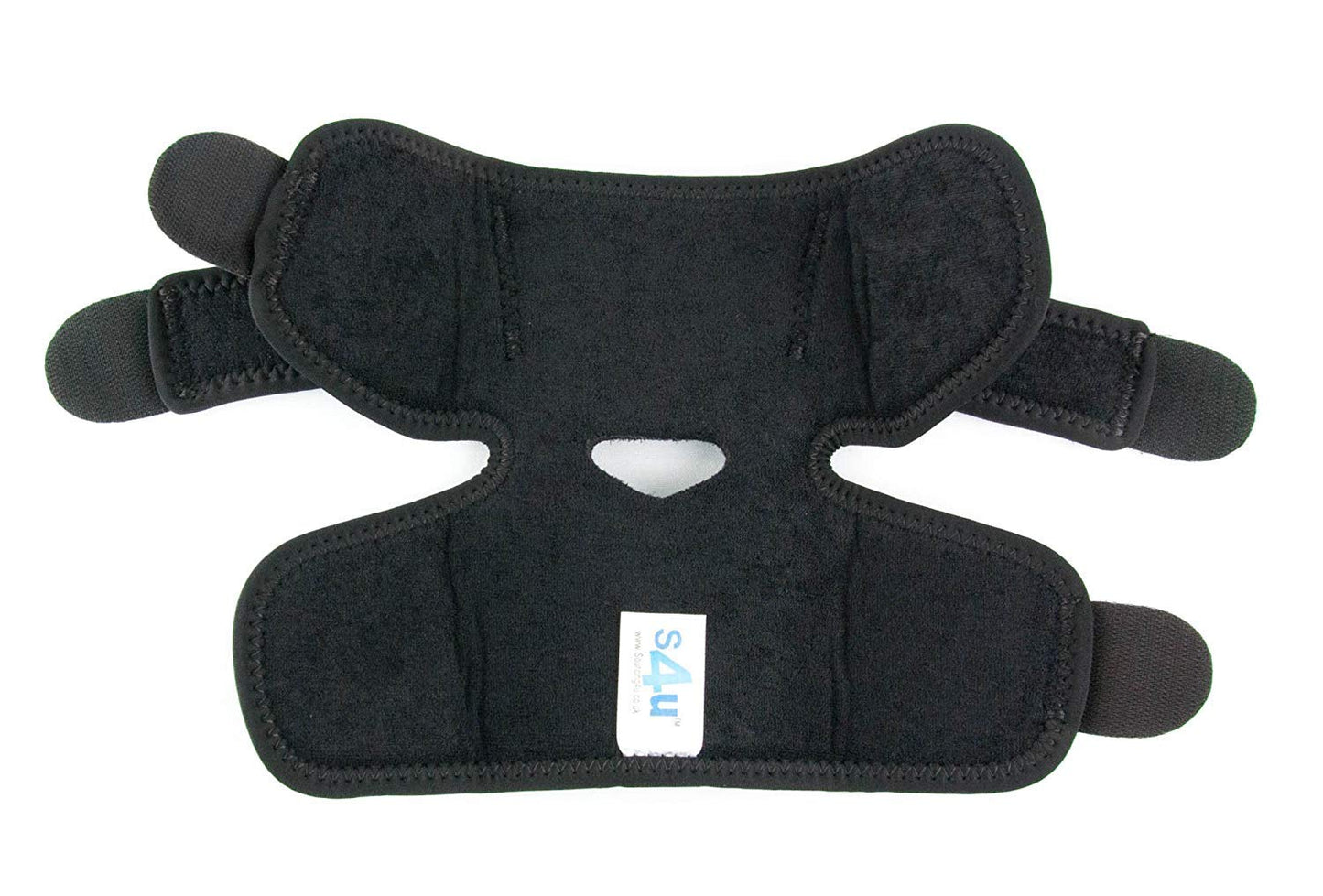 S4U Ankle Support Open-Heel Ankle Brace with Adjustable Straps, for Achilles Tendonitis, Weak Ankles, Ligament Damage, Sprains and Sports Injuries Breathable Neoprene Sleeve, One Size Black