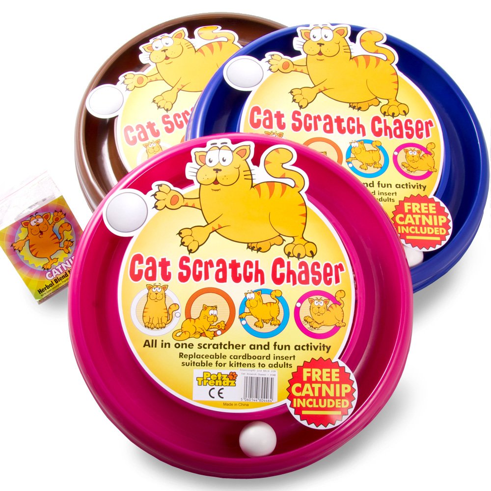 PetzTrendz Cats Toys Ball Interactive Scratcher Chaser Best Pet Scratch Toy Play Combined Catnip