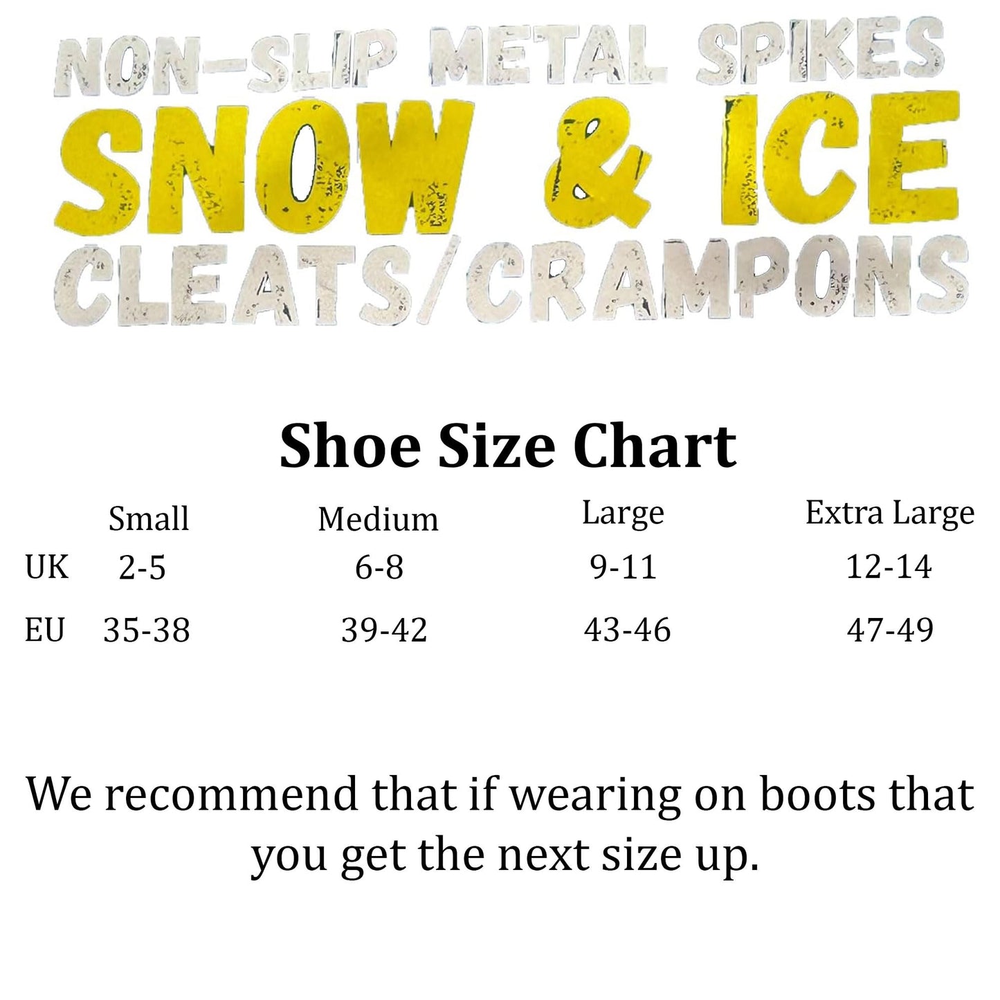 Winter Wise® 10-STUD Ice Snow Grips, Anti Slip Winter Ice Grippers Universal Slip-on Stretch fit Snow & Ice Spikes Traction Cleats Crampons with 20 Extra Studs