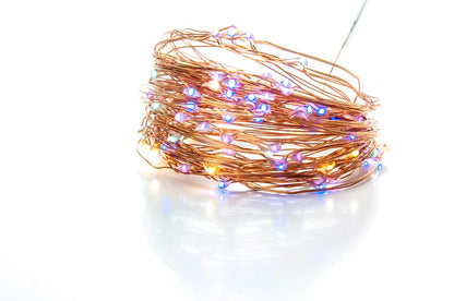 100 LED Fairy Lights 10.5M Now with 105 LEDs 8 Function USB Power Supply Copper & Black Wire S4U