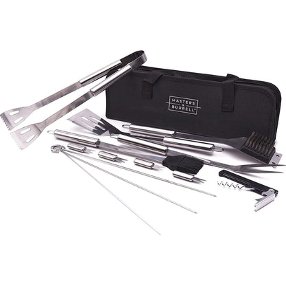 BBQ Tools Set with Carry Case, Heavy Duty Stainless Steel Barbecue Grill Accessories with Storage Bag, Complete Premium Outdoor BBQ Utensil Set Birthday Gift for Men