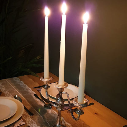 Glo-Wax Tapered Dinner Candles Ivory or White Dripless Unscented 8 Hour Long Burning Time 2.2 x 30cm Classic Decorative Wedding Romantic Tall Candles