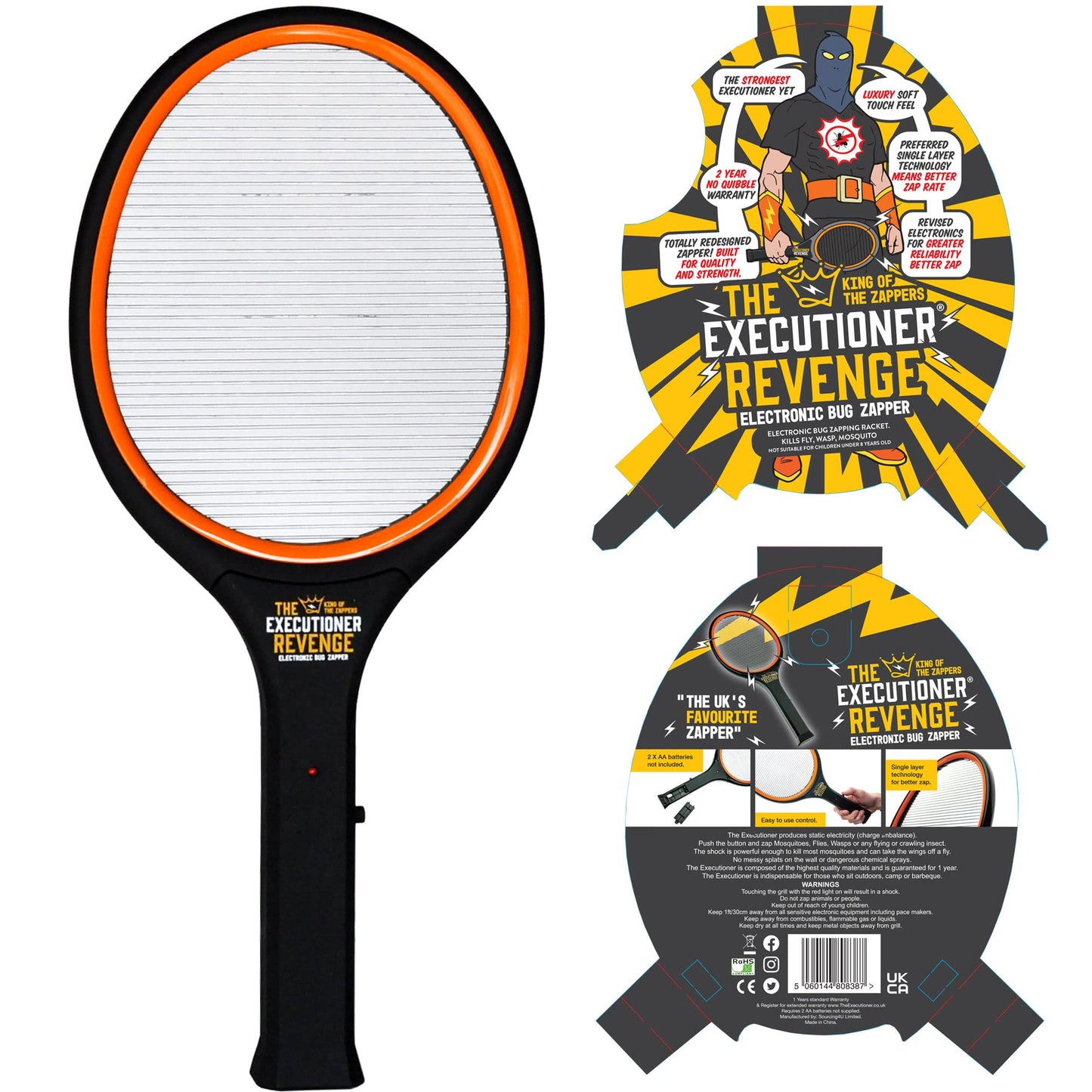 The Executioner Electric Fly Swatter Bug Zapper Racket Fly Wasp Mosquito Insect Killer Single Layer Pest Control for Indoor and Outdoor