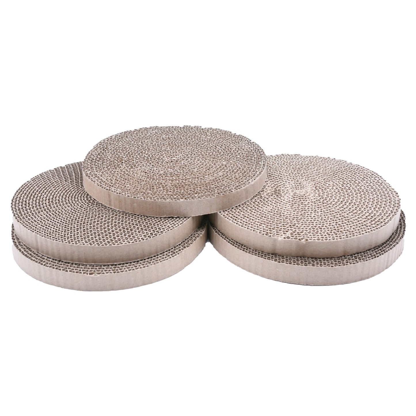 Cat Scratch Pads Round Cardboard Replacement Scratcher Insert Refill Scratching Pad 25.8cm Diameter Catnip Included Pack of 5