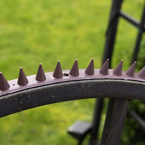 S4U Fence Wall Spikes Garden Security Guard Anti Climb Cat Bird Spikes Intruder Pest Deterrent 50 x 4.5 x 1.5cm Warning Sign & Screws Included