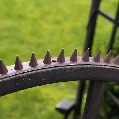 S4U Fence Wall Spikes Garden Security Guard Anti Climb Cat Bird Spikes Intruder Pest Deterrent 50 x 4.5 x 1.5cm Warning Sign & Screws Included