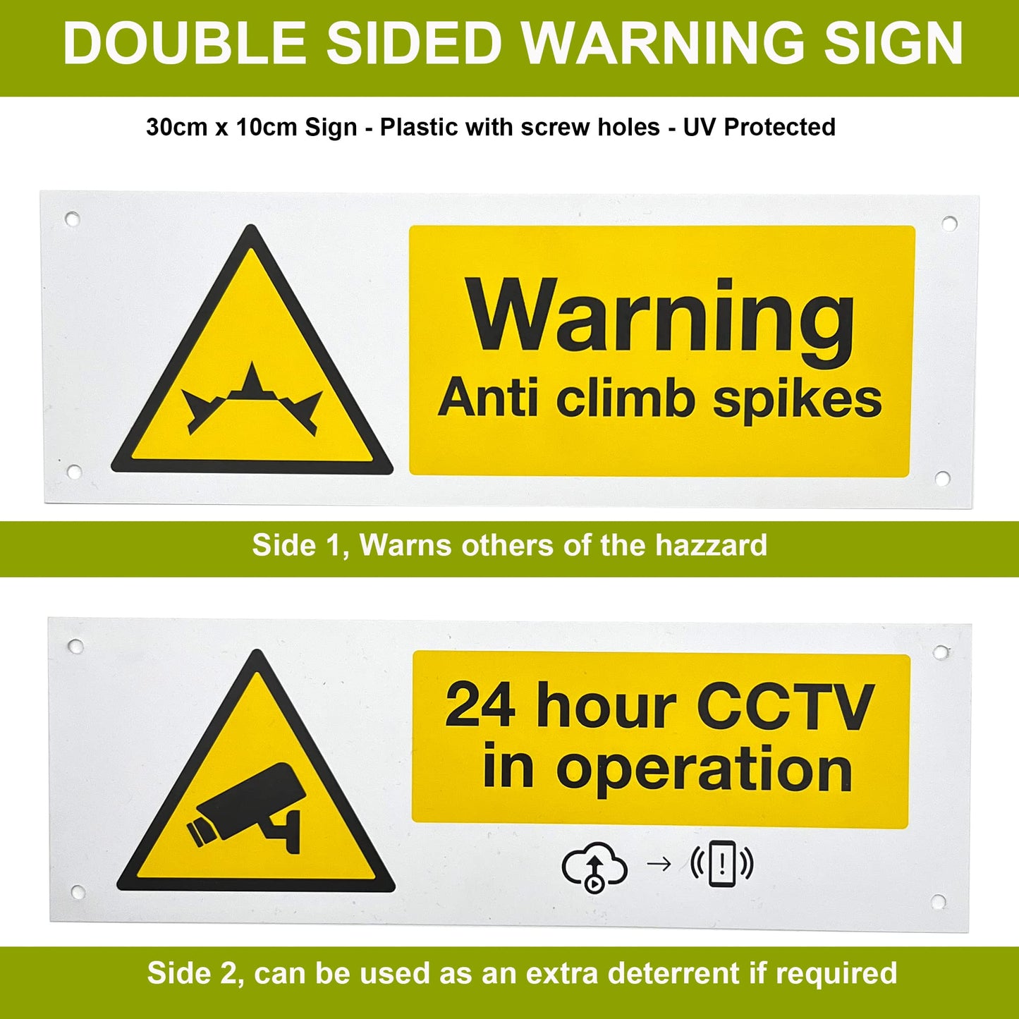 Fence Wall Spikes Garden Tall Bird Spikes Cat Pigeon Deterrent Coverage of Approx.16M Per Box Anti Climb 44 x 4.3 x 3.8cm Warning Sign Included & Screws