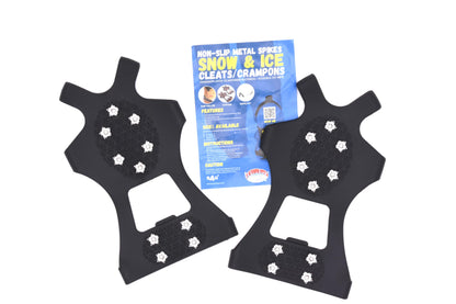 Winter Wise Ice Grips for Shoes and Boots 10-Stud Anti Slip Winter Ice Grippers Universal Slip-on Stretch Fit Snow Shoes & Ice Spikes Traction Cleats Crampons