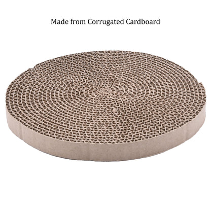 Cat Scratch Pads Round Cardboard Replacement Scratcher Insert Refill Scratching Pad 25.8cm Diameter Catnip Included Pack of 5
