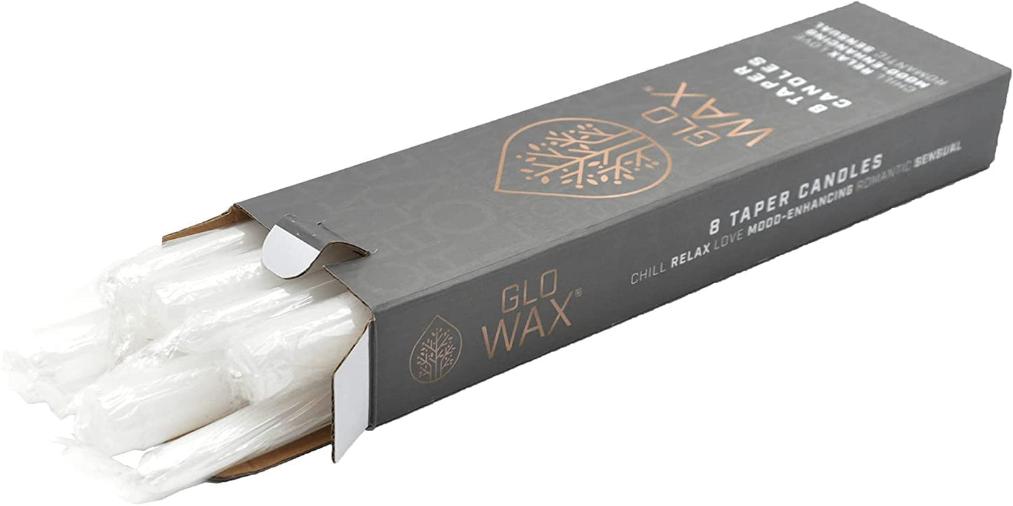 Glo-Wax Tapered Dinner Candles Ivory or White Dripless Unscented 8 Hour Long Burning Time 2.2 x 30cm Classic Decorative Wedding Romantic Tall Candles