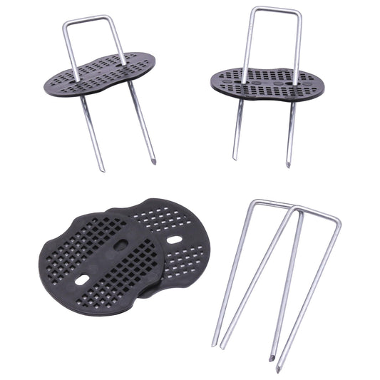 Weed Control Membrane Pegs + 100 Buffer Washers 4”/5”/6” Galvanised Steel Anchor Pegs Weed Mat Landscape Staples Artificial Grass Pins Ground Cover Barrier