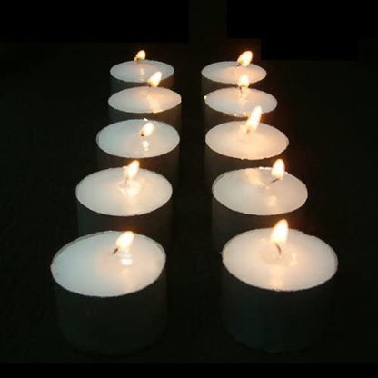 Glo-Wax Tea Lights Candles 8 Hour Burn White Unscented T Lights Quality Long Lasting for Home Décor 3.7 x 2.4cm