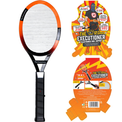 The Executioner Electric Bug Zapper Fly Swatter Wasp, Mosquito, Bug, Insect Killer Single Layer Racket Efficient Zapping Indoor Outdoor Long Handle 50cm