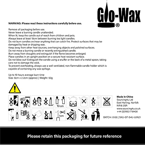 Glo-Wax Giant Tea Lights – Extra Large Unscented Long Burning Tea Lights Candles for Home & Outdoor Ambience, 10-Hour Maxi Candles – White Wax Set for Decor, Events & Relaxation