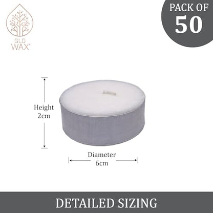 Glo-Wax Giant Tea Lights – Extra Large Unscented Long Burning Tea Lights Candles for Home & Outdoor Ambience, 10-Hour Maxi Candles – White Wax Set for Decor, Events & Relaxation