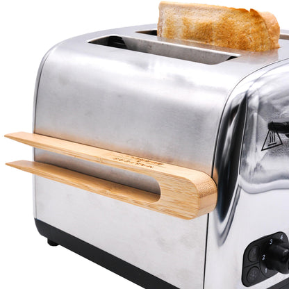 Masters & Burrell Magnetic Bamboo Toaster Tongs Kitchen Tongs for Grabbing Toast with Strong Magnet to Easily Attach on The Toaster 22cm x 2cm Set of 2