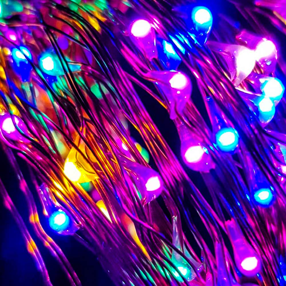 100 LED Fairy Lights 10.5M Now with 105 LEDs 8 Function USB Power Supply Copper & Black Wire S4U