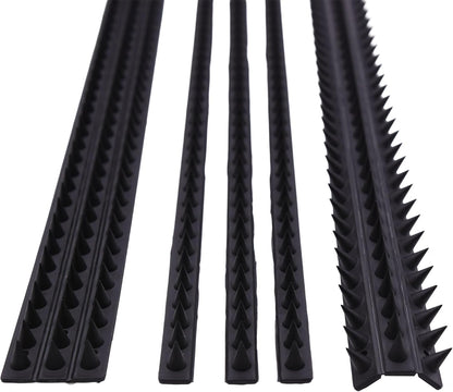 S4U Fence Wall Spikes Garden Security Guard Anti Climb Cat Bird Spikes Intruder Pest Deterrent 50 x 4.5 x 1.5cm Warning Sign & Screws Included
