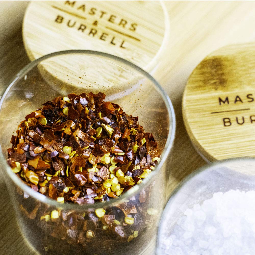 150ml Glass Storage Jars with Bamboo Lids 12pcs Airtight Kitchen Containers for Storage Canister for Spices Clear Preserving Seal Containers Masters & Burrell