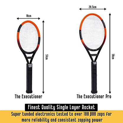 The Executioner Twin Pack Electric Bug Zapper Fly Swatter Wasp, Mosquito, Bug, Insect Killer Single Layer Racket Efficient Zapping Indoor Outdoor Long Handle 50cm (The Executioner 2 Pack)