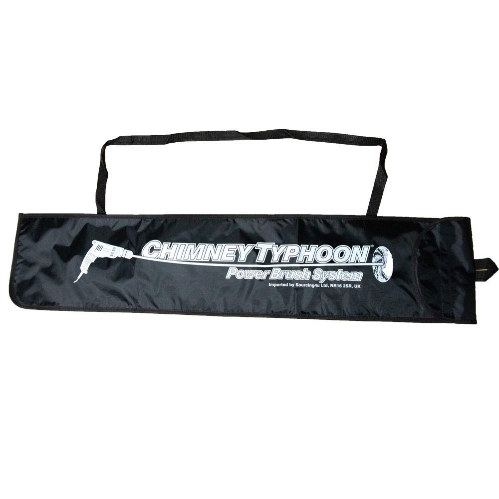 Chimney Typhoon Power Sweeping Set Flexible Nylon Rods & Brush Head Rotary Drill Drive Chimney Kit Flue Cleaner Removes Soot