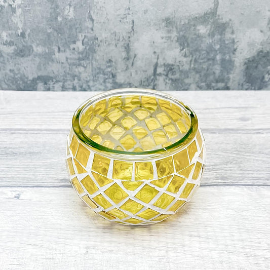 Mosaic Glass Candle Holder Vintage Jar Tea Light Holders Romantic Tea Light Candle Holder Home Decoration with Upto 8 Hour Burn Tea Light Candles