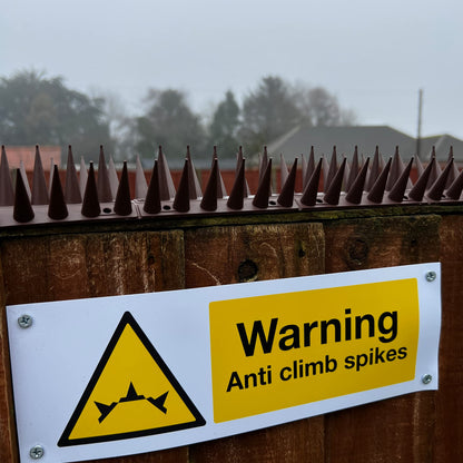 Fence Wall Spikes Garden Tall Bird Spikes Cat Pigeon Deterrent Coverage of Approx.16M Per Box Anti Climb 44 x 4.3 x 3.8cm Warning Sign Included & Screws