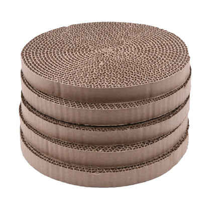 Cat Scratch Pads Round Cardboard Replacement Scratcher Insert Refill Scratching Pad 25.8cm Diameter Catnip Included Pack of 5