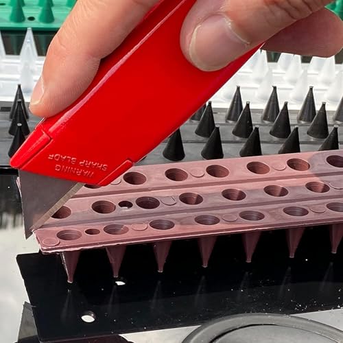 S4U Fence Wall Spikes Garden Security Guard Anti Climb Cat Bird Spikes Intruder Pest Deterrent 50 x 4.5 x 1.5cm Warning Sign & Screws Included