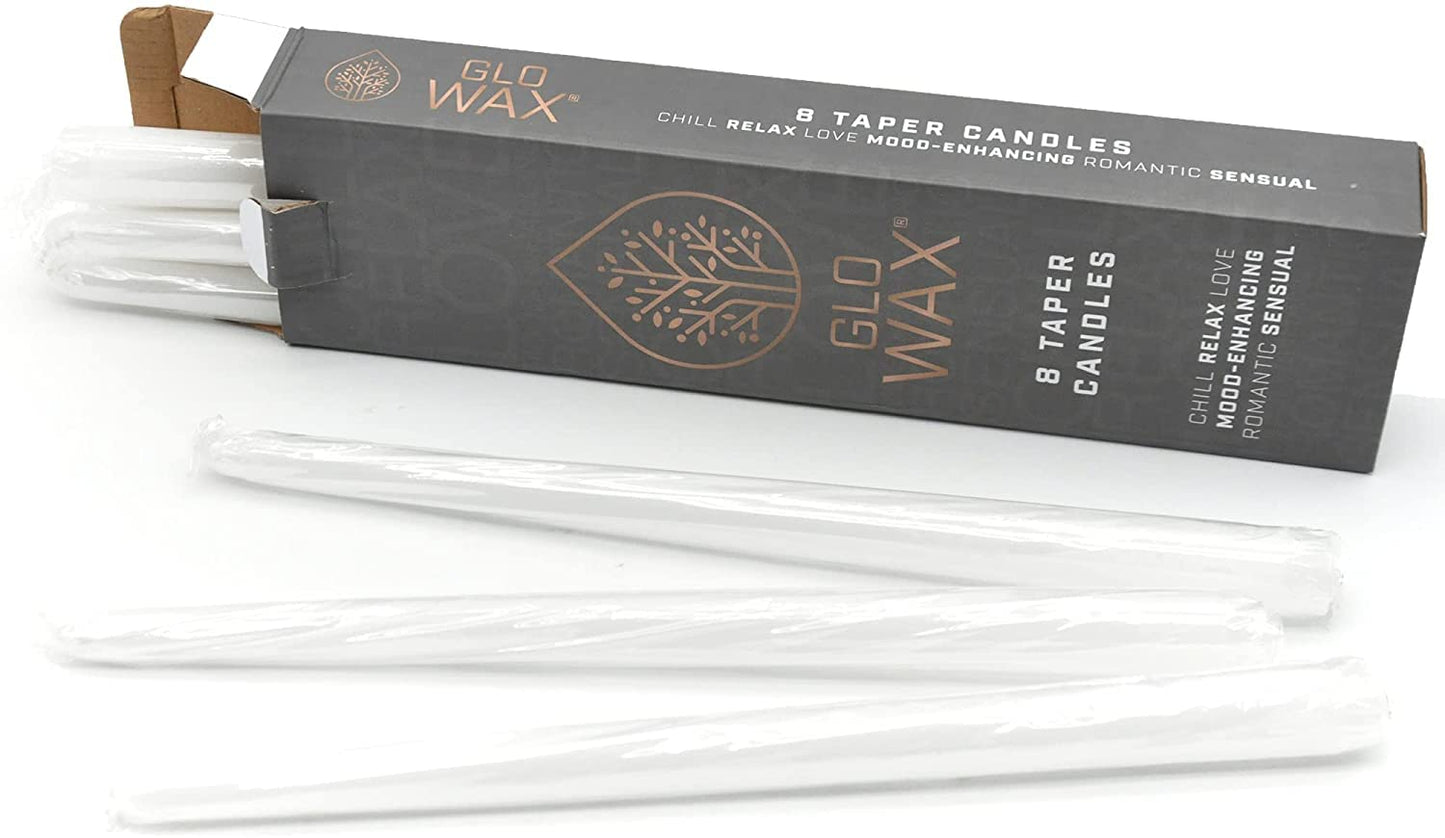 Glo-Wax Tapered Dinner Candles Ivory or White Dripless Unscented 8 Hour Long Burning Time 2.2 x 30cm Classic Decorative Wedding Romantic Tall Candles