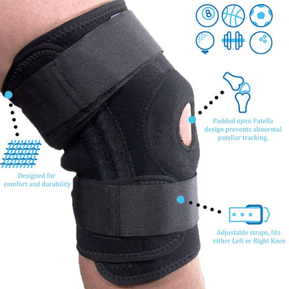 Breathable Knee Support with Advanced Open Patella Stabilizer & Fully Adjustable Brace for Men & Women Protection When Running and Arthritic Pain Relief