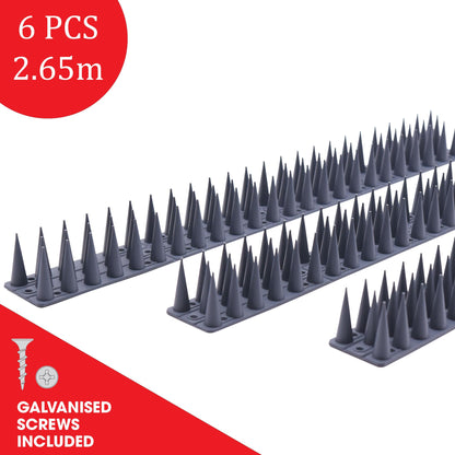Fence Wall Spikes Garden Tall Bird Spikes Cat Pigeon Deterrent Coverage of Approx.16M Per Box Anti Climb 44 x 4.3 x 3.8cm Warning Sign Included & Screws