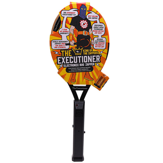 The Executioner Electric Bug Zapper Fly Swatter Wasp, Mosquito, Bug, Insect Killer Single Layer Racket Efficient Zapping Indoor Outdoor Long Handle 50cm