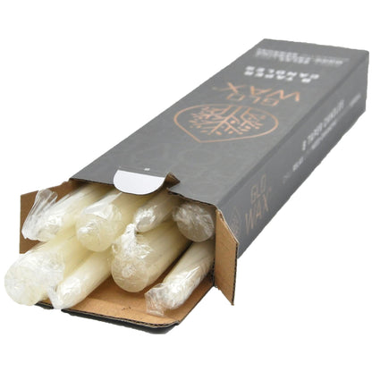 Glo-Wax Tapered Dinner Candles Ivory or White Dripless Unscented 8 Hour Long Burning Time 2.2 x 30cm Classic Decorative Wedding Romantic Tall Candles