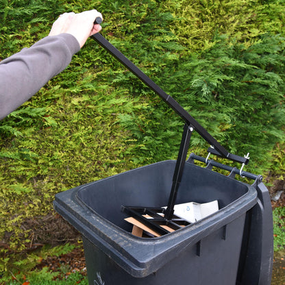 Manual Bin Compactor for Wheelie Bins Heavy Duty Rubbish & Recycling Waste Crusher Easy Outdoor Trash Compression Dustbin Squasher Hand Tool 240L