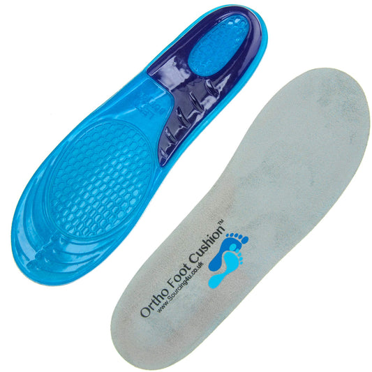 Ortho Foot Cushion Gel Silicone for Men and Women Replacement Inserts for Sports Shoes Trainers Work Boots Quality Shock Absorption Orthotic Arch Support Small Pair
