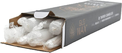 Glo-Wax Tapered Dinner Candles Ivory or White Dripless Unscented 8 Hour Long Burning Time 2.2 x 30cm Classic Decorative Wedding Romantic Tall Candles