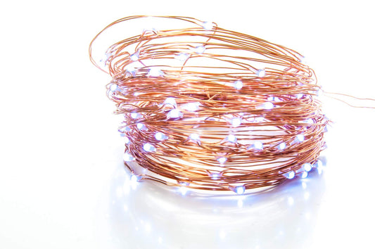 100 LED Fairy Lights 10.5M Now with 105 LEDs 8 Function USB Power Supply Copper & Black Wire S4U