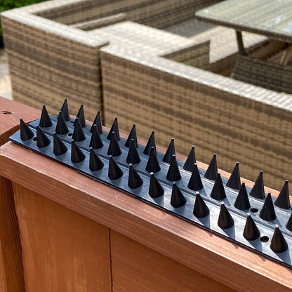 S4U Fence Wall Spikes Garden Security Guard Anti Climb Cat Bird Spikes Intruder Pest Deterrent 50 x 4.5 x 1.5cm Warning Sign & Screws Included