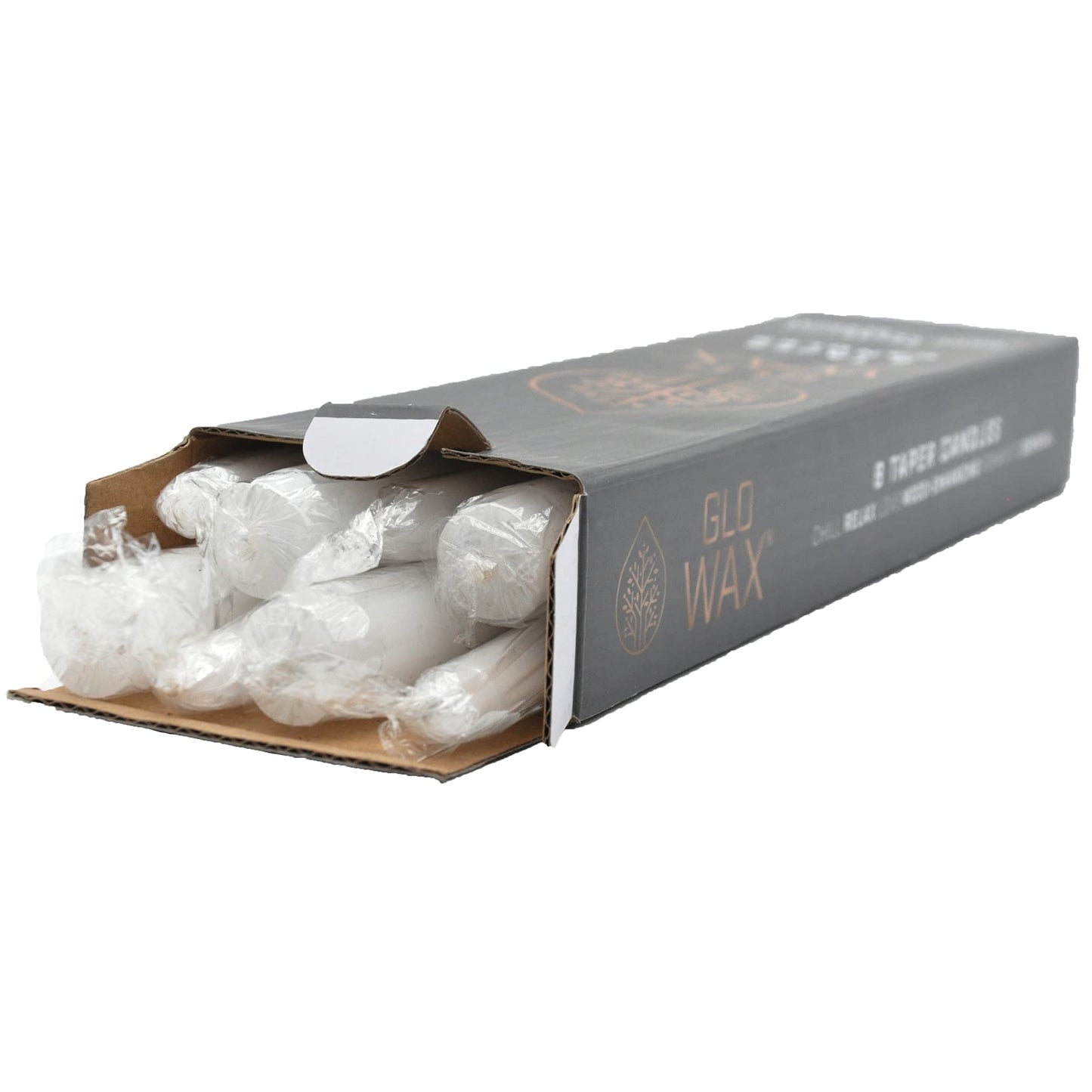 Glo-Wax Tapered Dinner Candles Ivory or White Dripless Unscented 8 Hour Long Burning Time 2.2 x 30cm Classic Decorative Wedding Romantic Tall Candles