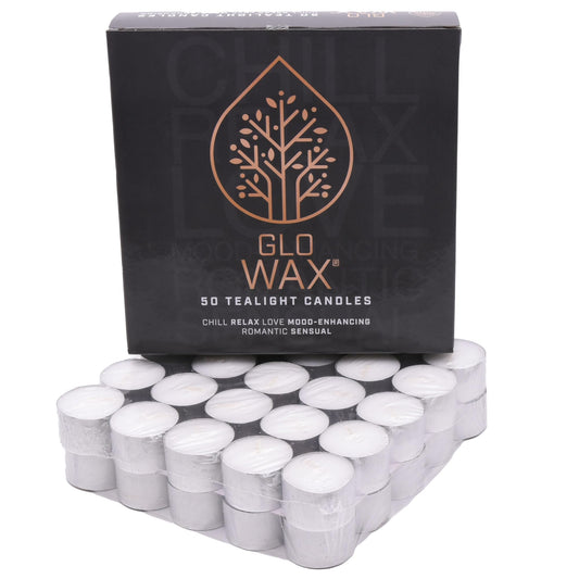 Glo-Wax Tea Lights Candles 8 Hour Burn White Unscented T Lights Quality Long Lasting for Home Décor 3.7 x 2.4cm