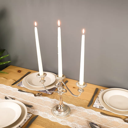 Glo-Wax Tapered Dinner Candles Ivory or White Dripless Unscented 8 Hour Long Burning Time 2.2 x 30cm Classic Decorative Wedding Romantic Tall Candles