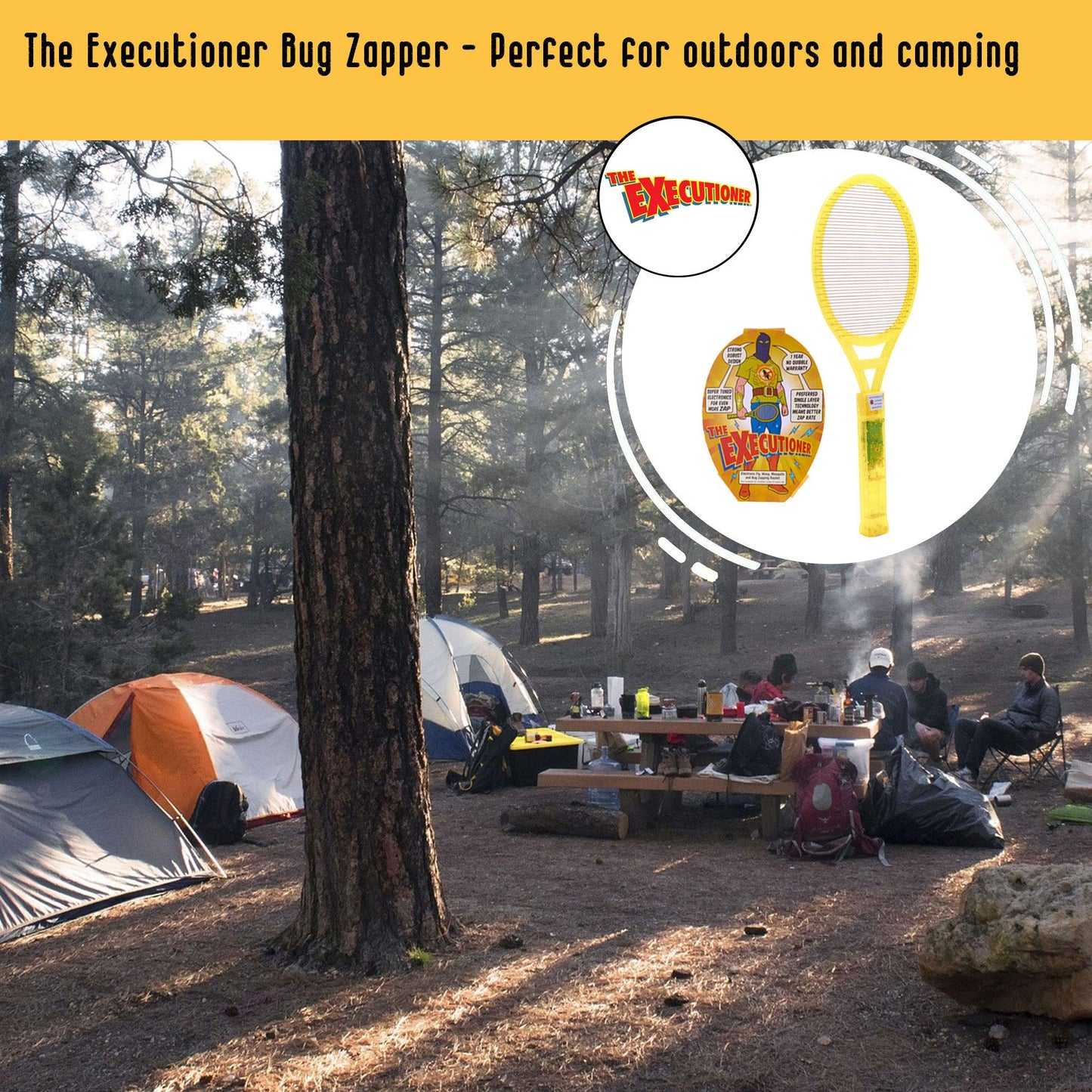 The Executioner Fly Zapper Mosquito, Wasp, Bug, Insect Killer Swatter Electric Fly Zapper Racket Single Layer for Efficient Zapping Indoor Outdoor