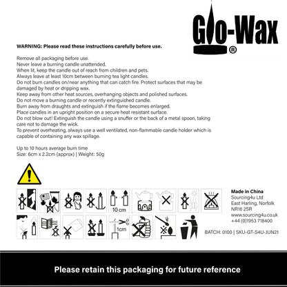 Glo-Wax Giant Tea Lights – Extra Large Unscented Long Burning Tea Lights Candles for Home & Outdoor Ambience, 10-Hour Maxi Candles – White Wax Set for Decor, Events & Relaxation