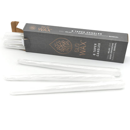 Glo-Wax Tapered Dinner Candles Ivory or White Dripless Unscented 8 Hour Long Burning Time 2.2 x 30cm Classic Decorative Wedding Romantic Tall Candles