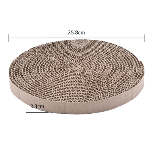 Cat Scratch Pads Round Cardboard Replacement Scratcher Insert Refill Scratching Pad 25.8cm Diameter Catnip Included Pack of 5