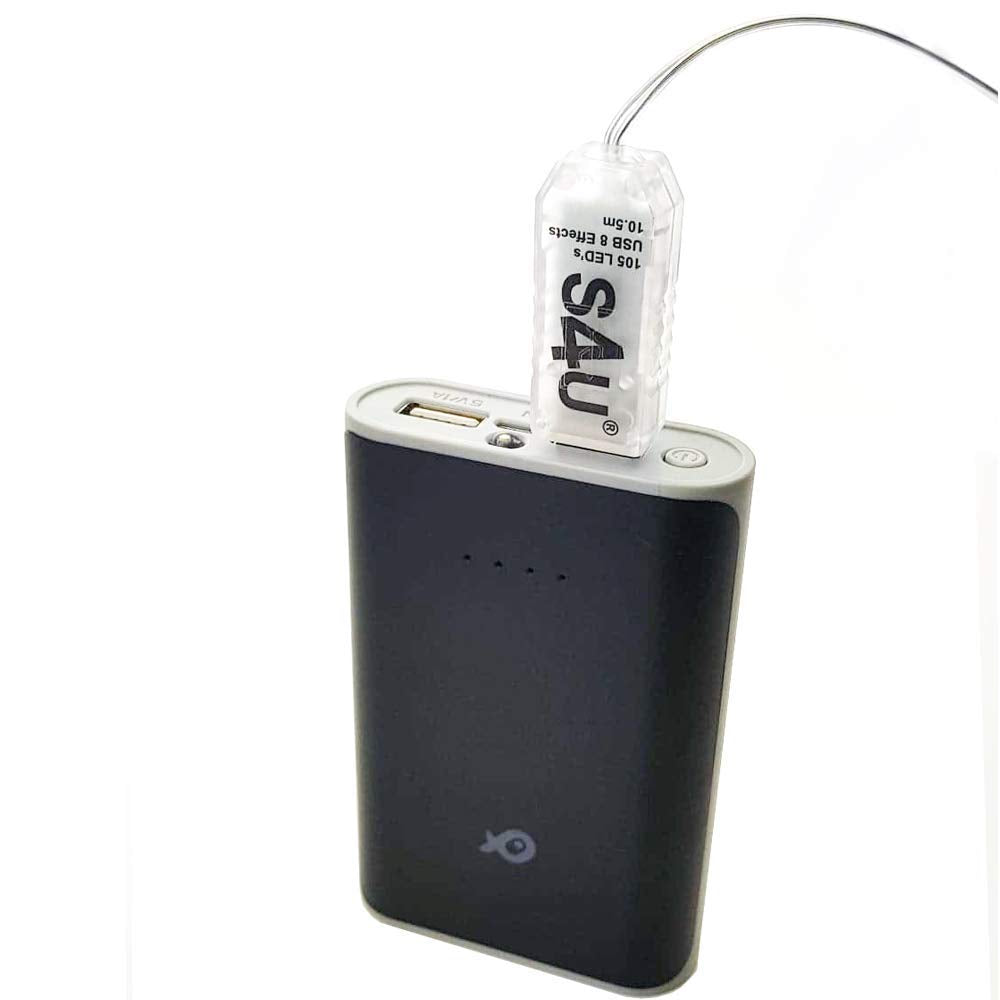 100 LED Fairy Lights 10.5M Now with 105 LEDs 8 Function USB Power Supply Copper & Black Wire S4U